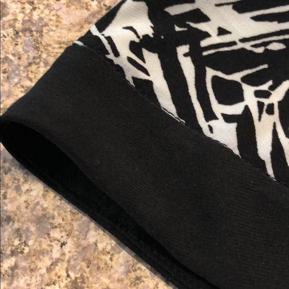 Chaps Petite Fit and Flare Dress Black and White - Picture 9 of 11